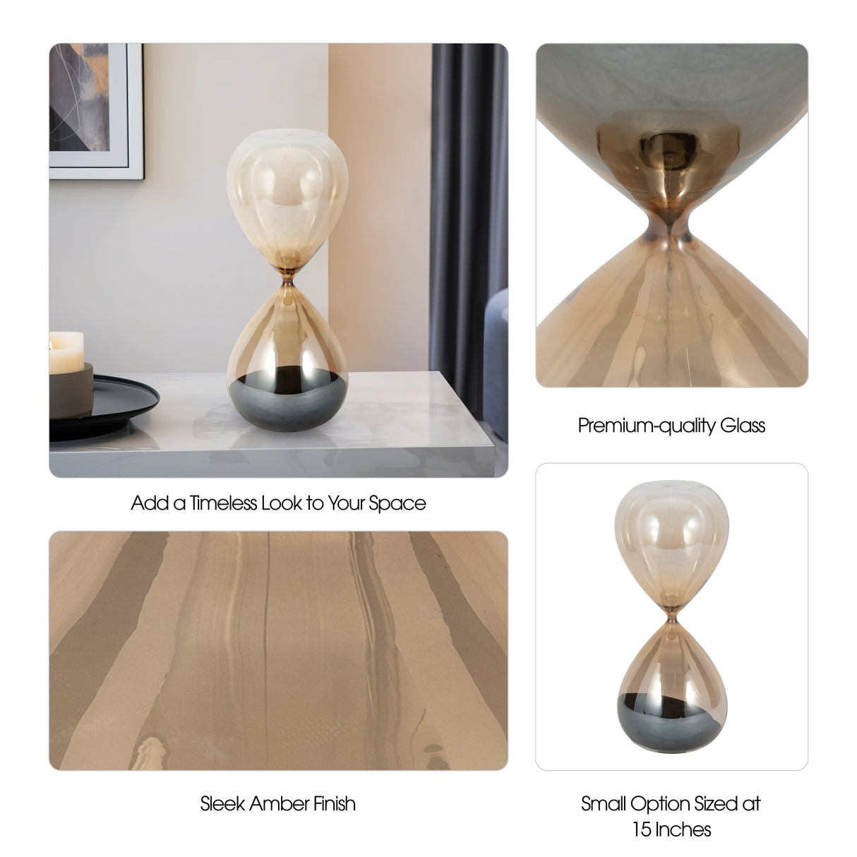 15" Ada Small Amber Hourglass