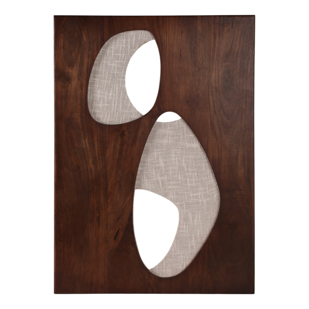 36x26" Wood&fabric Mix-media Modern Wall Art,brwn