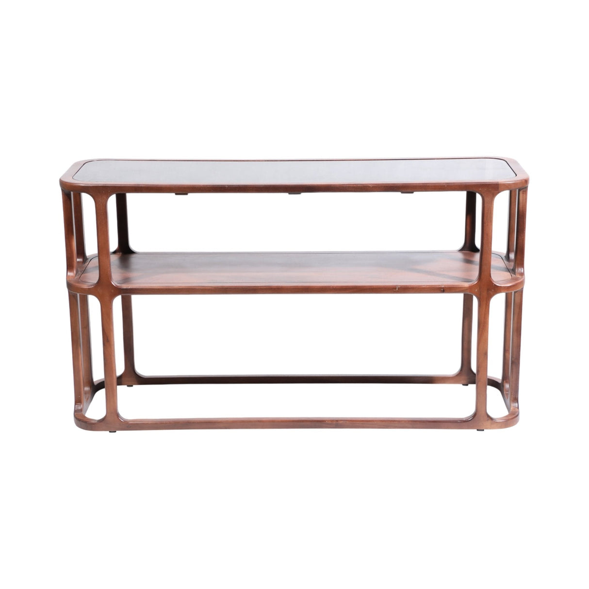 54" Stefan Wood And Marble Console Table, Brwn/blk