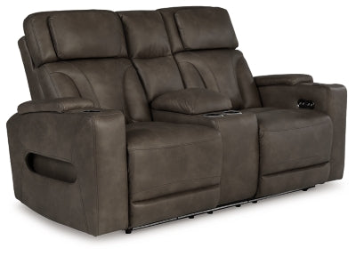Warrior Peak Power Reclining Loveseat with Console