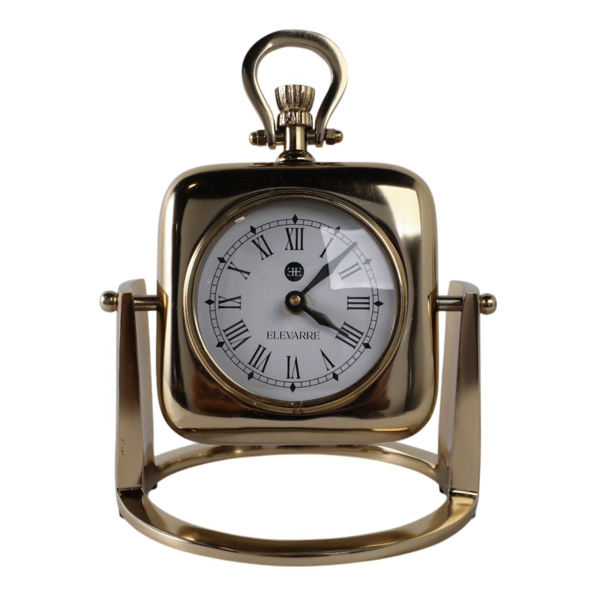 9" Quincy Gold Aluminum Desk Clock