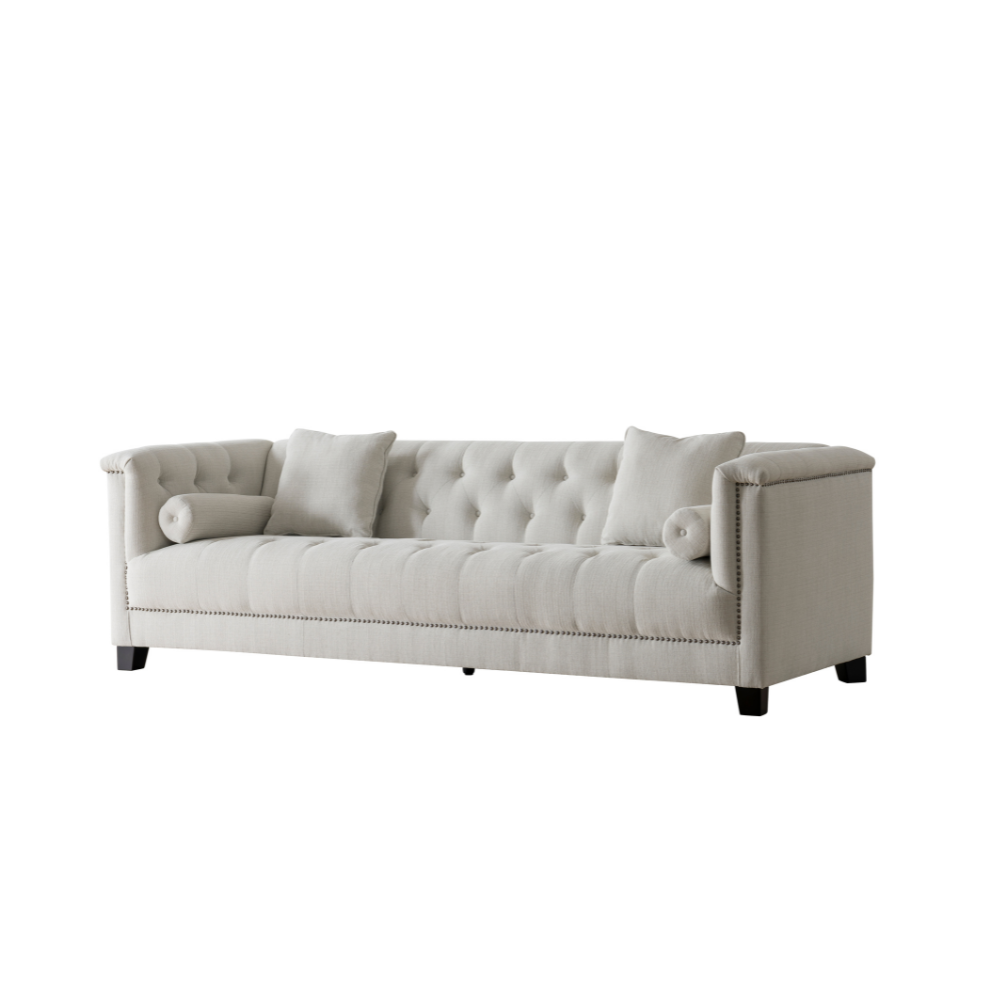 Alabid Linen off-White Sofa (216cm)