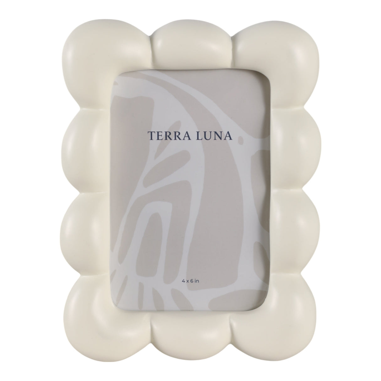 4x6" Puffy Squiggle Photo Frame, Ivory