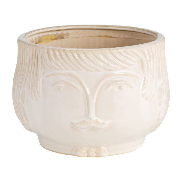 7" GRANDPA PLANTER, WHITE
