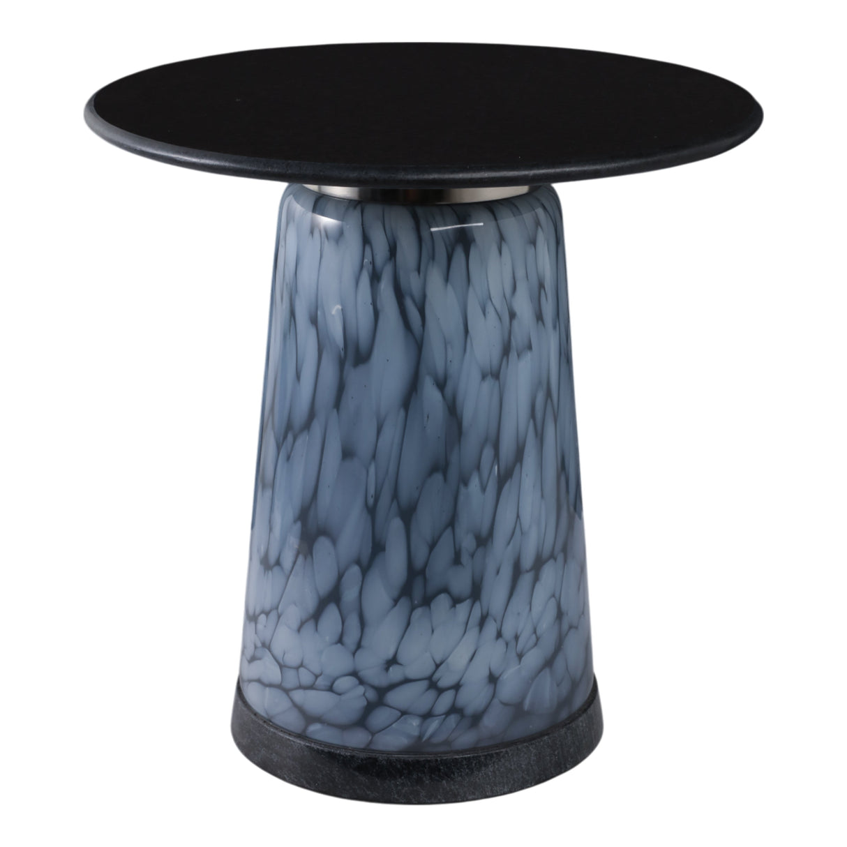 19" Posados Tall Art Table W/marble Top, Blue