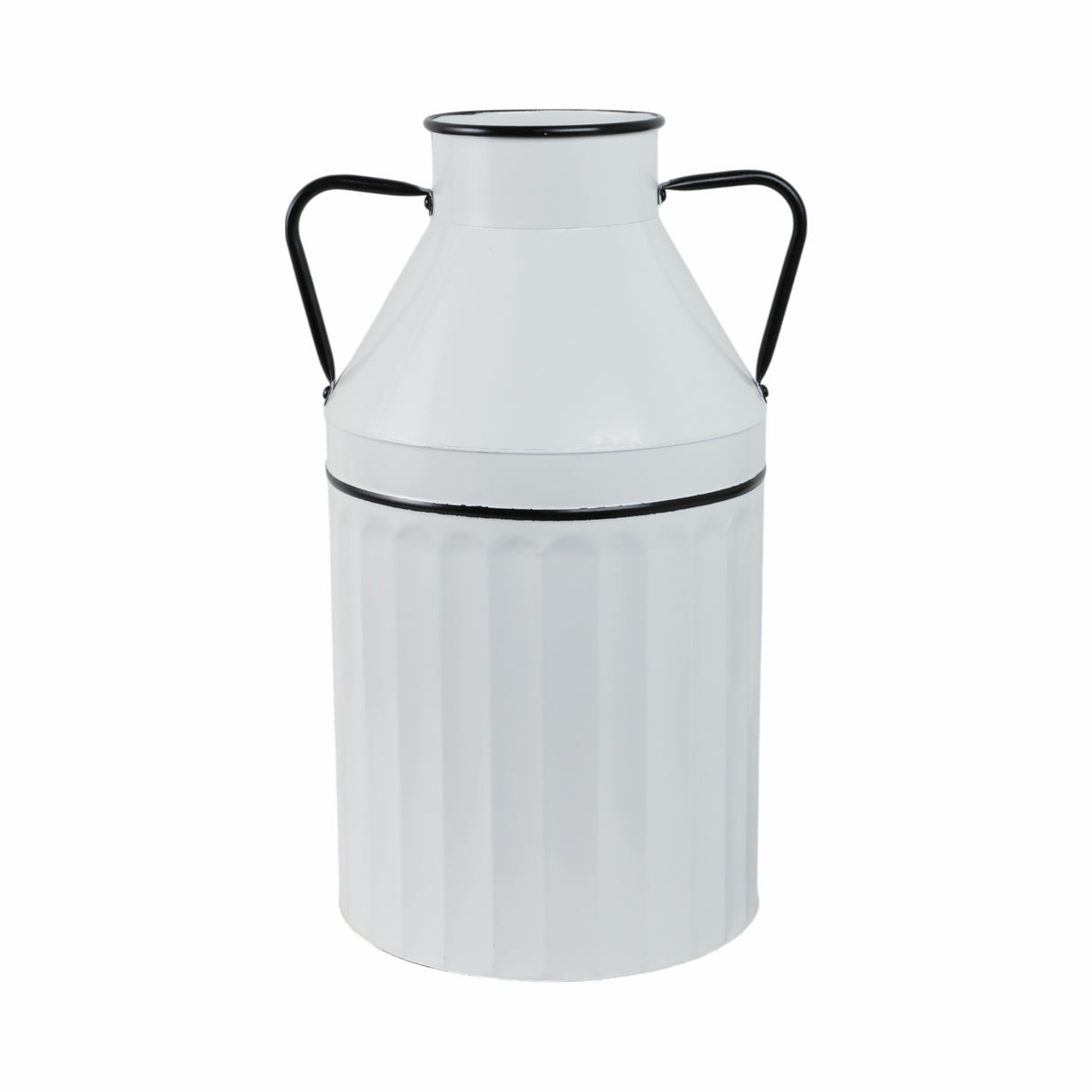 METAL 24"H MILK BUCKET, WHITE