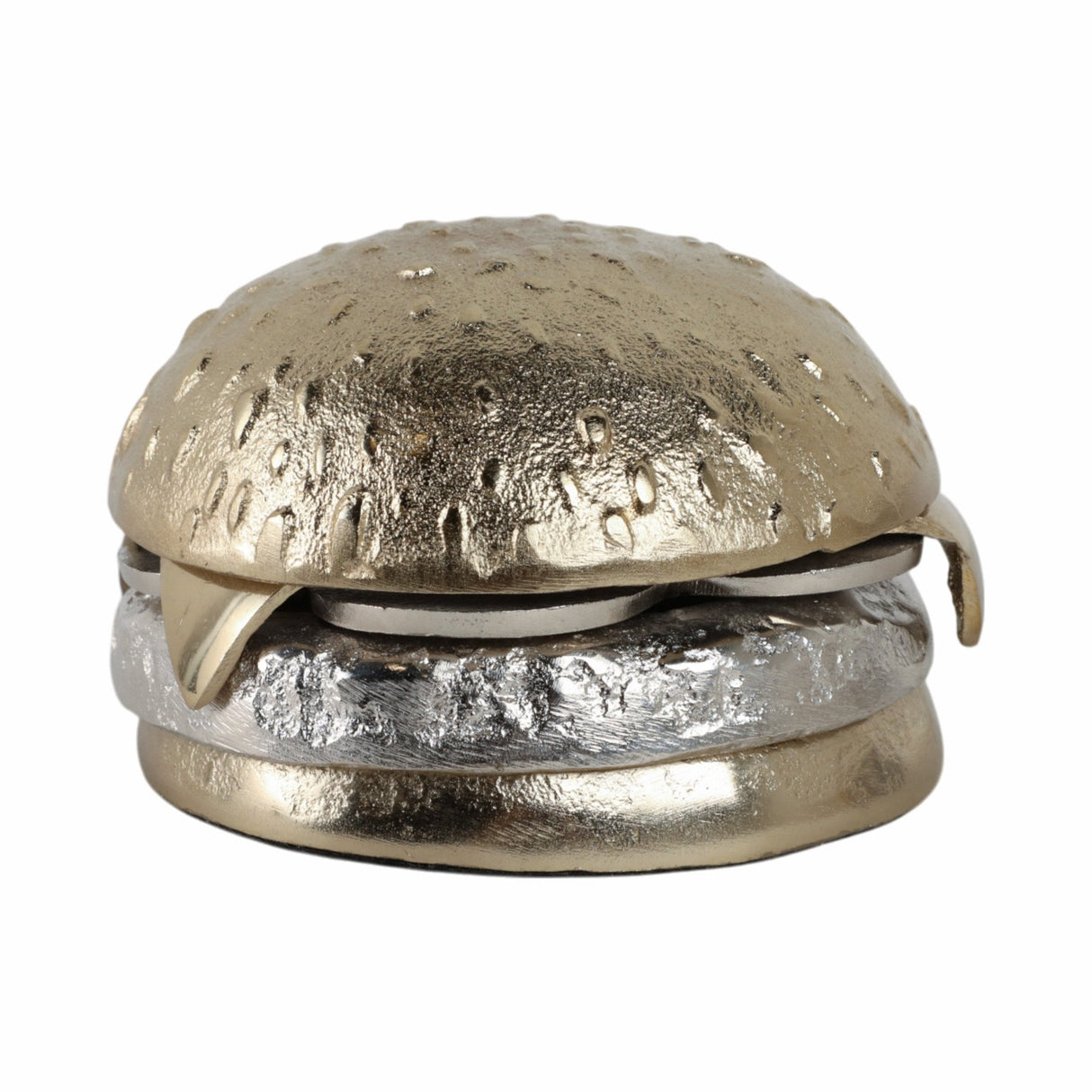 5x5" Mixed Metal Cheeseburger, Silver/gold