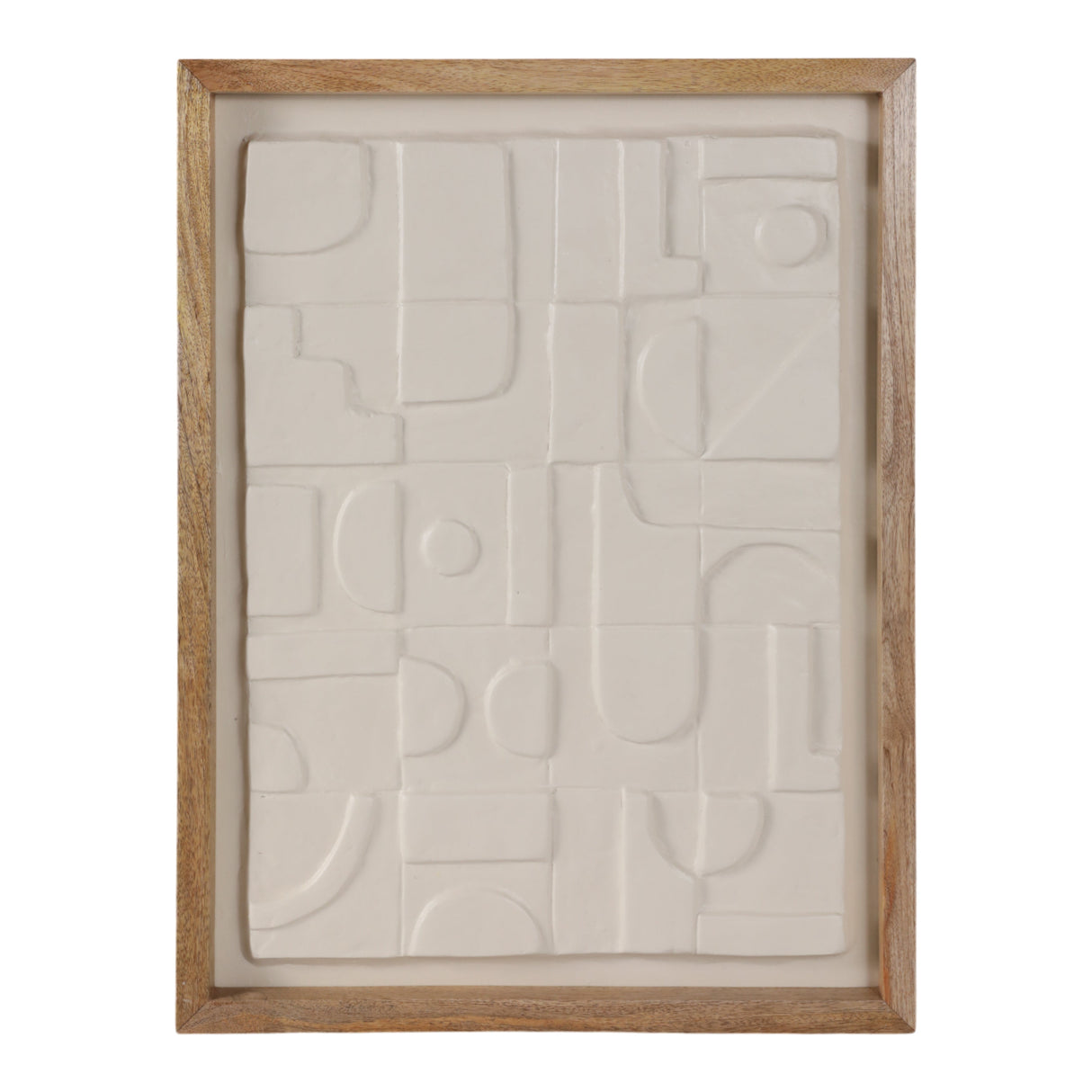 29x22" Geo Modern Paper Mache Wall Art, White/brow