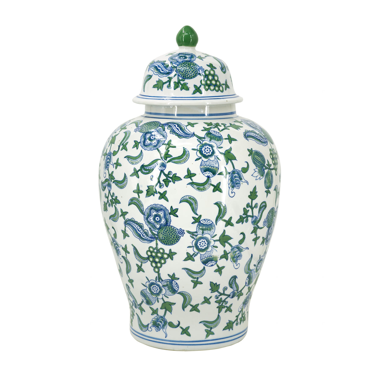 Porcelain Blue And White Cherry Blossom Ginger Jar