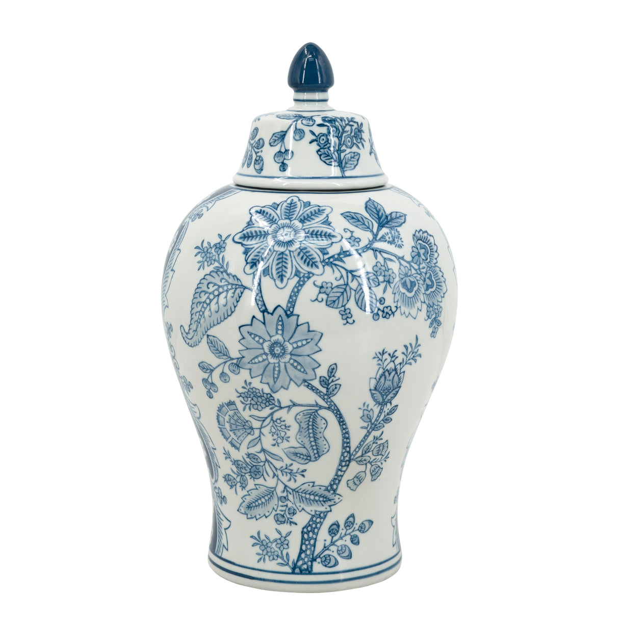 Porcelain Blue And White Lidded Jar