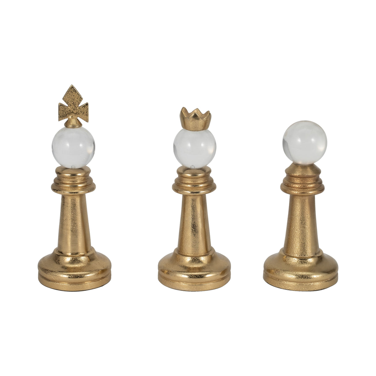 S/3 8/9/10" Turin Gold Chess Pieces