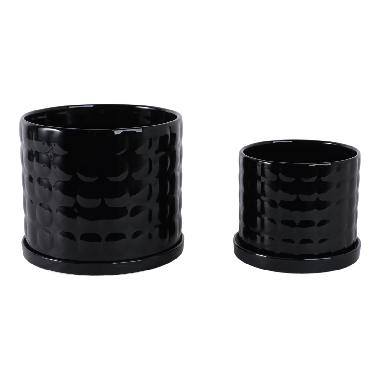 S/2 6/8" Bubble Planter, Black