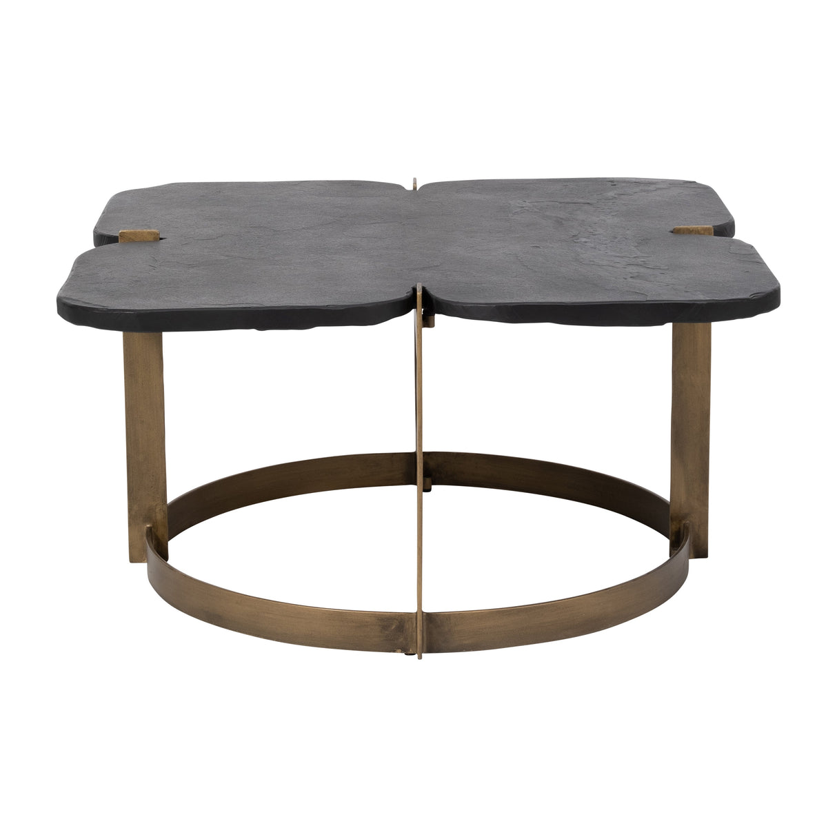 METAL, 32X17  STONE TOP COFFEE TABLE, GOLD/BLACK