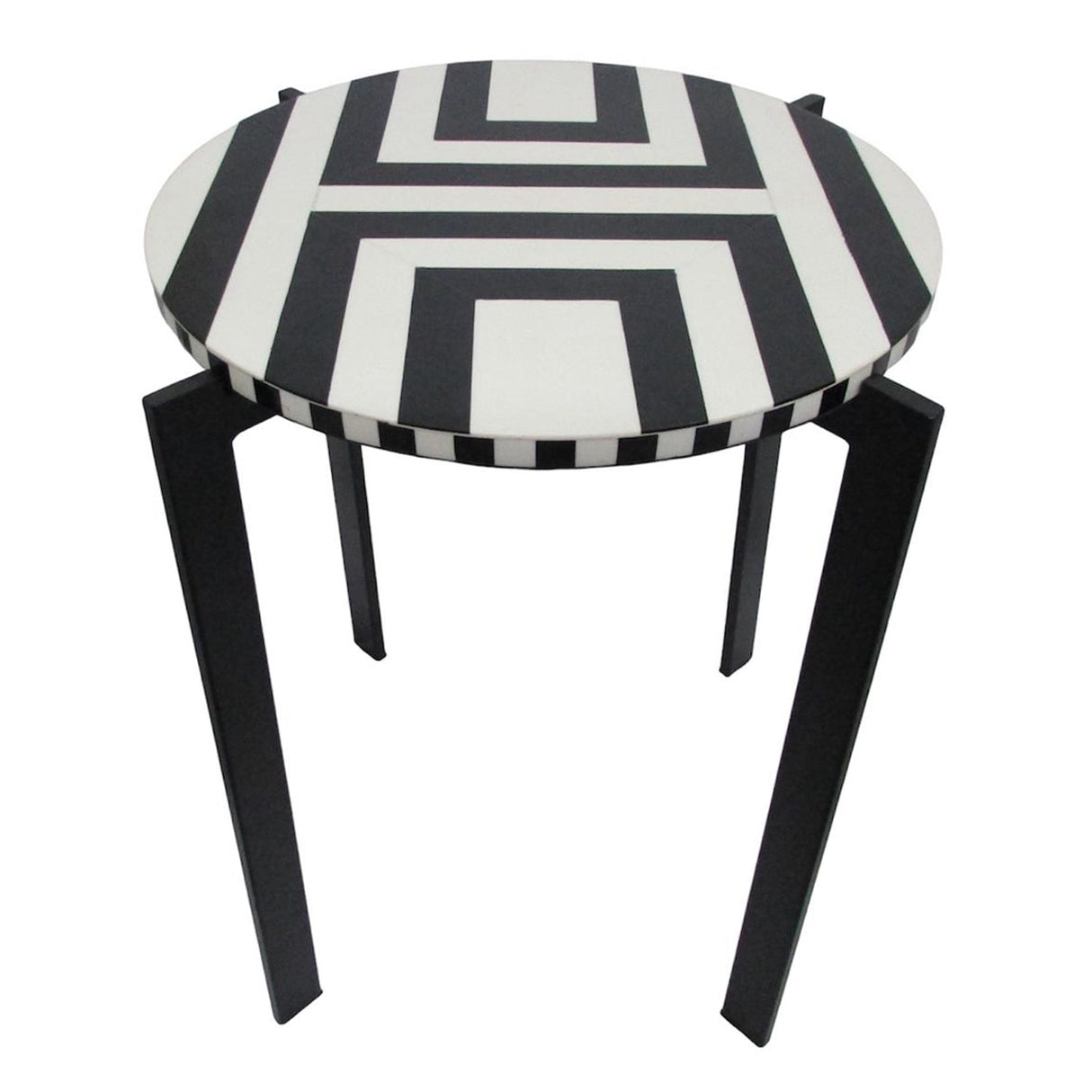 Platted Blk And White Accent Table