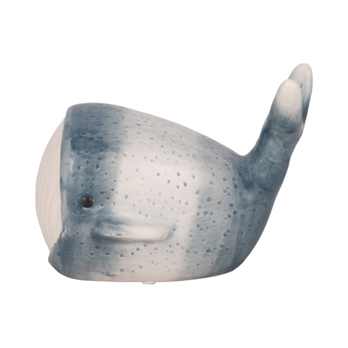 8" Blue Whale Decor, Blue/white