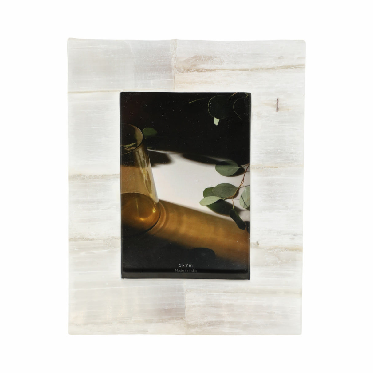 5x7 Selenite Photo Frame, White