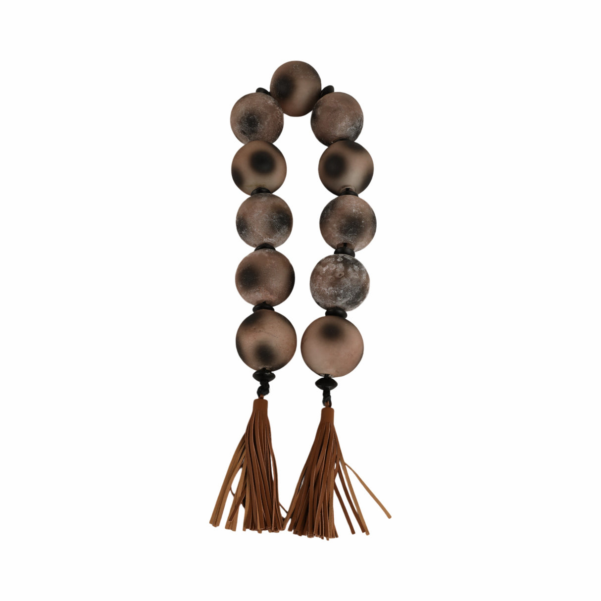 56'' Pasco Brown Glass Garland w Lthr Tassel