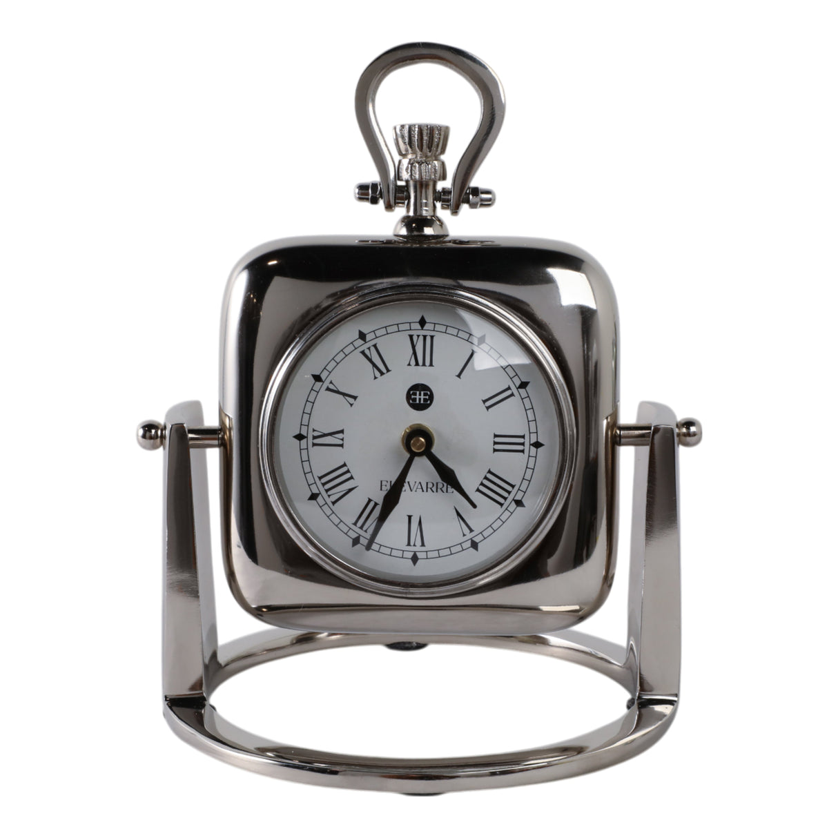 9" Quincy Silver Aluminum Desk Clock