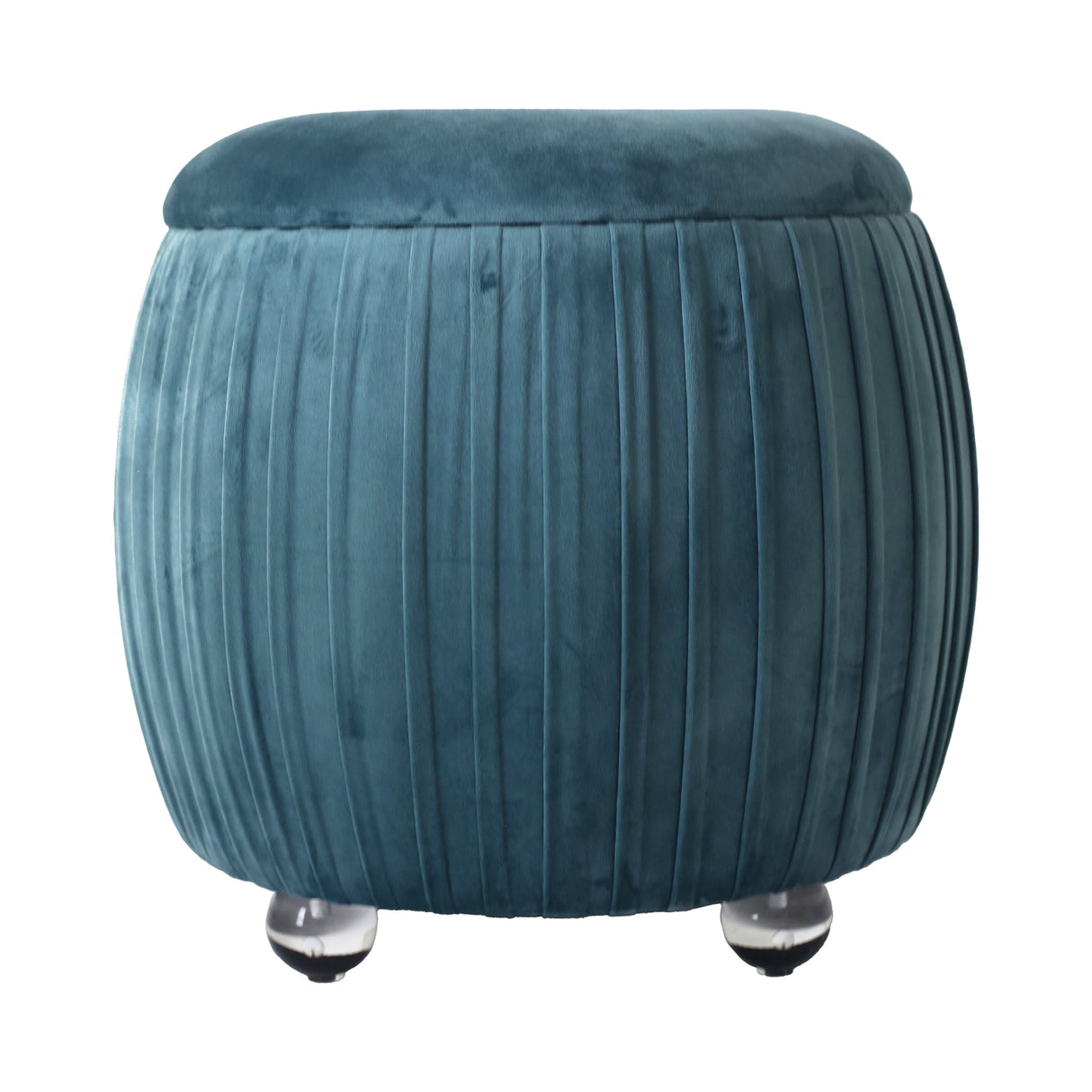 19" Newry Teal Velvet Storage Stool