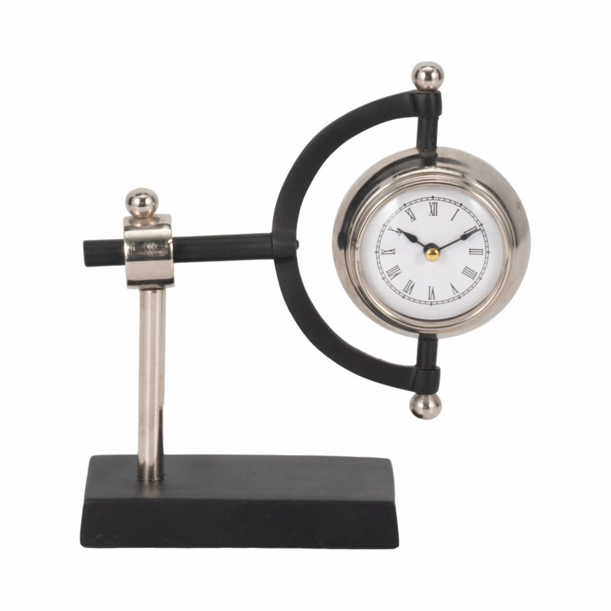 7" Tia Silver Desk Clock