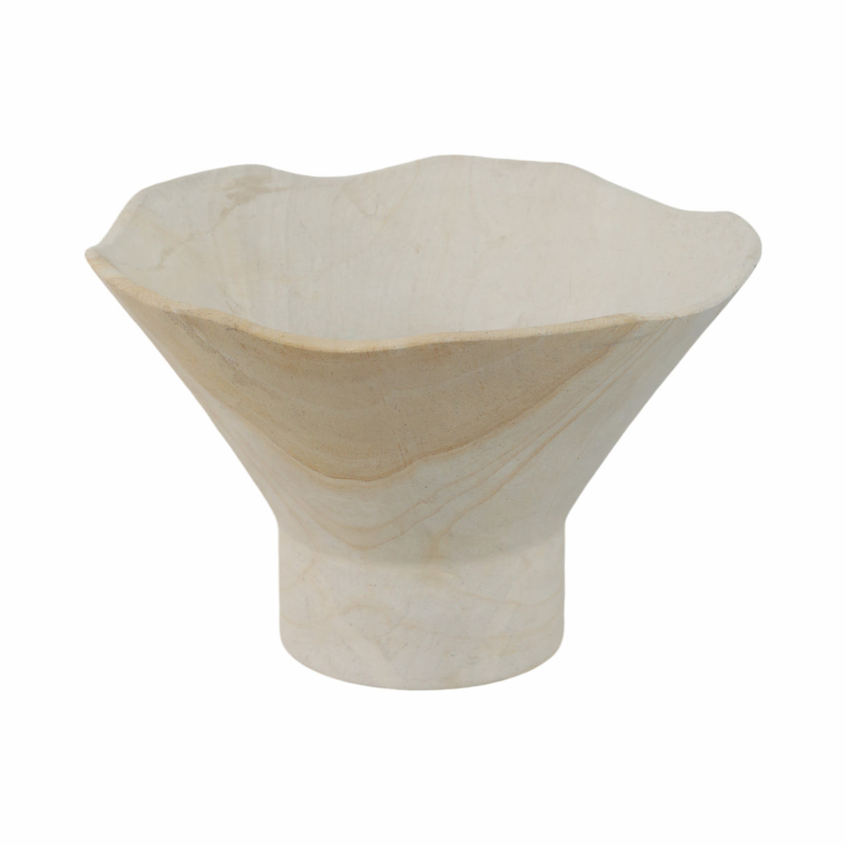 9" Sandstone Pedestal Bowl, Tan