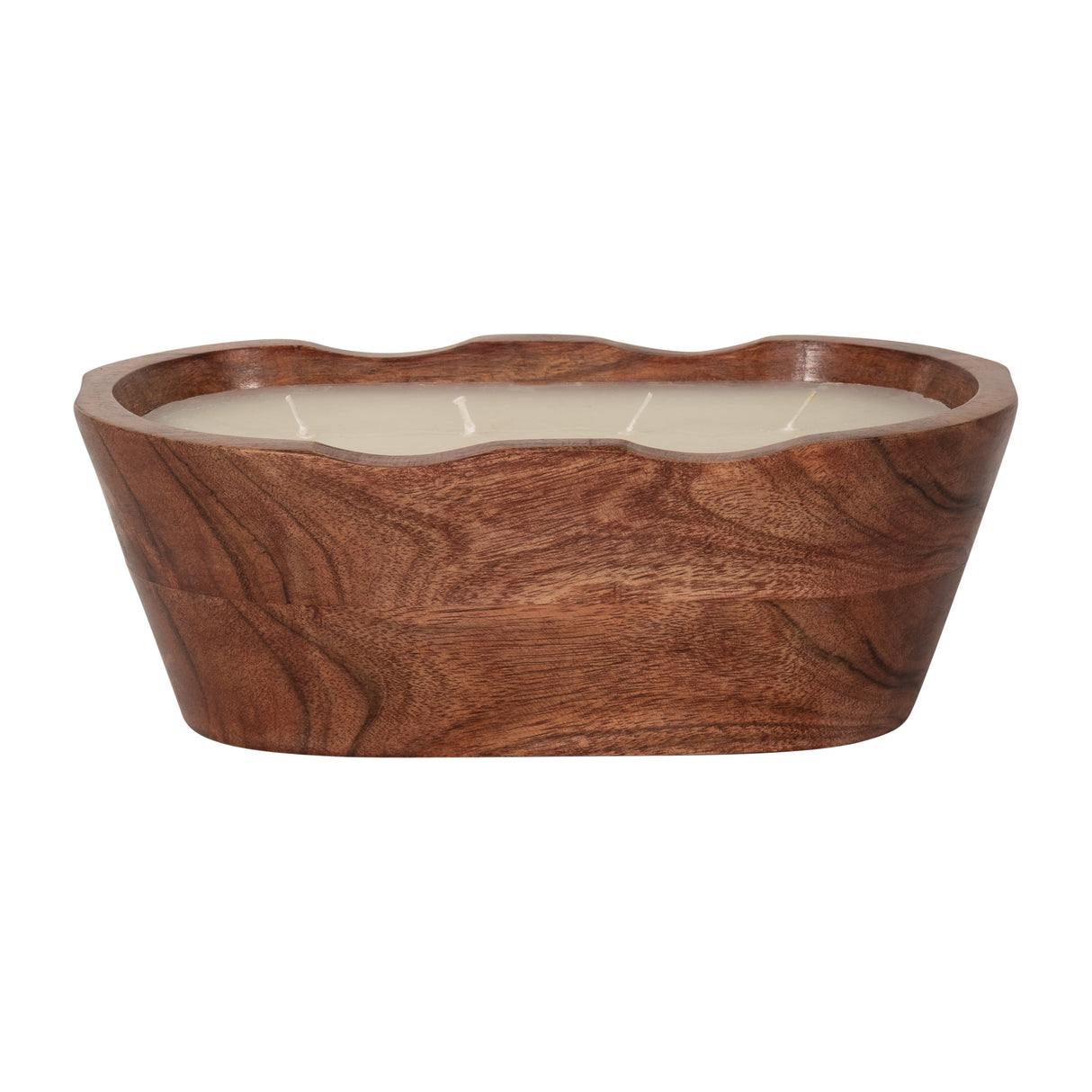 WOOD, 9" 19 OZ OVAL BOWL SCENTED CANDLE, NATURAL