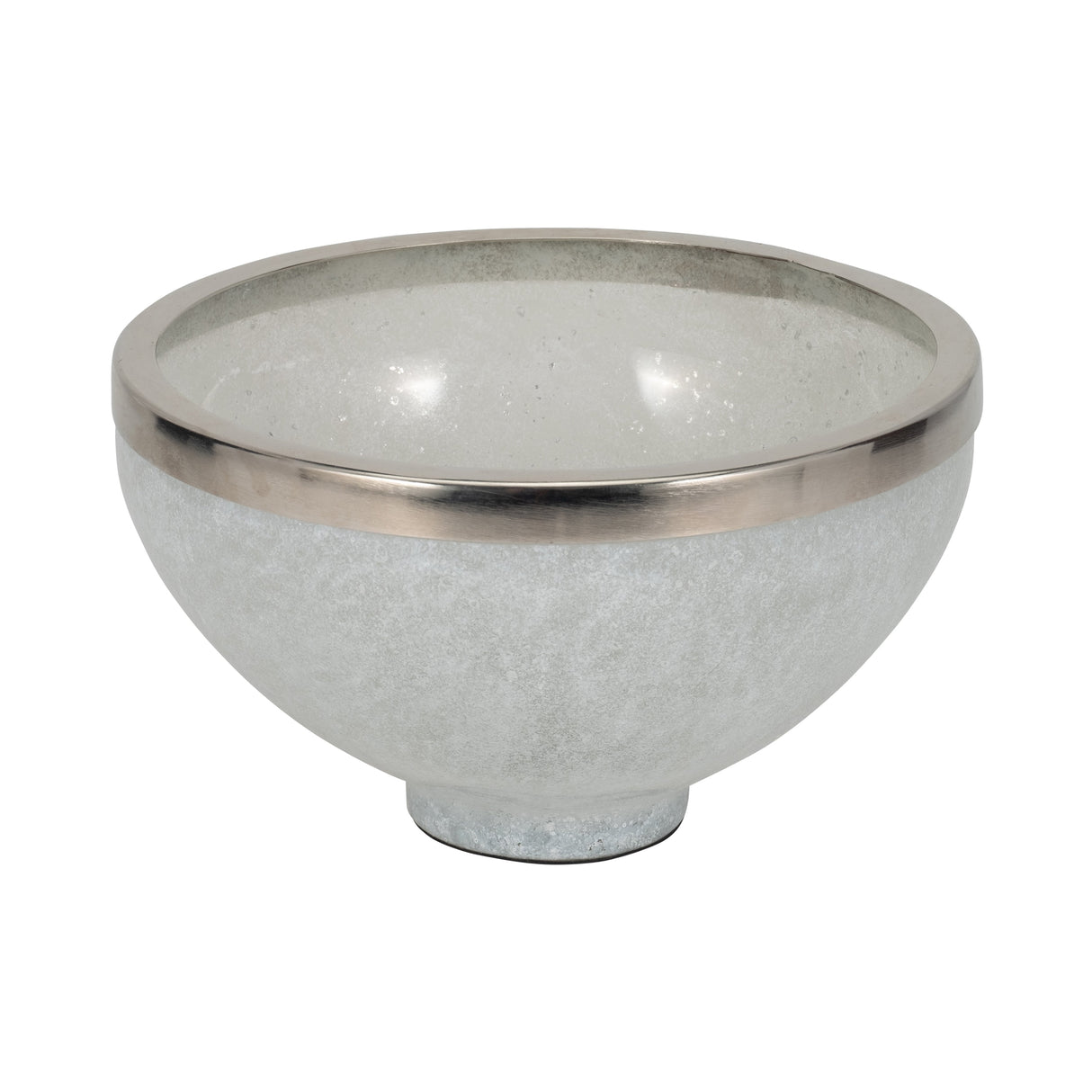 GLASS,10",BOWL W/RING DECO,WHITE