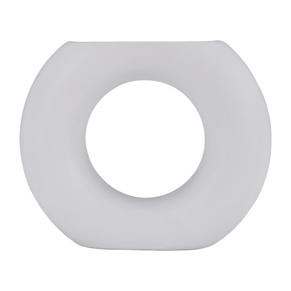 Cer, 5" Donut Vase, White