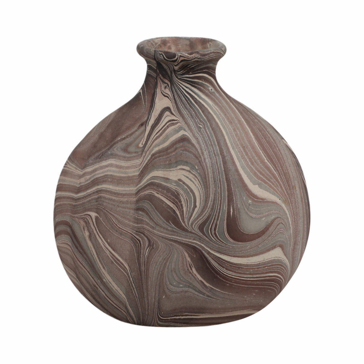 14" CARRANA MEDIUM BROWN ECOMIX VASE