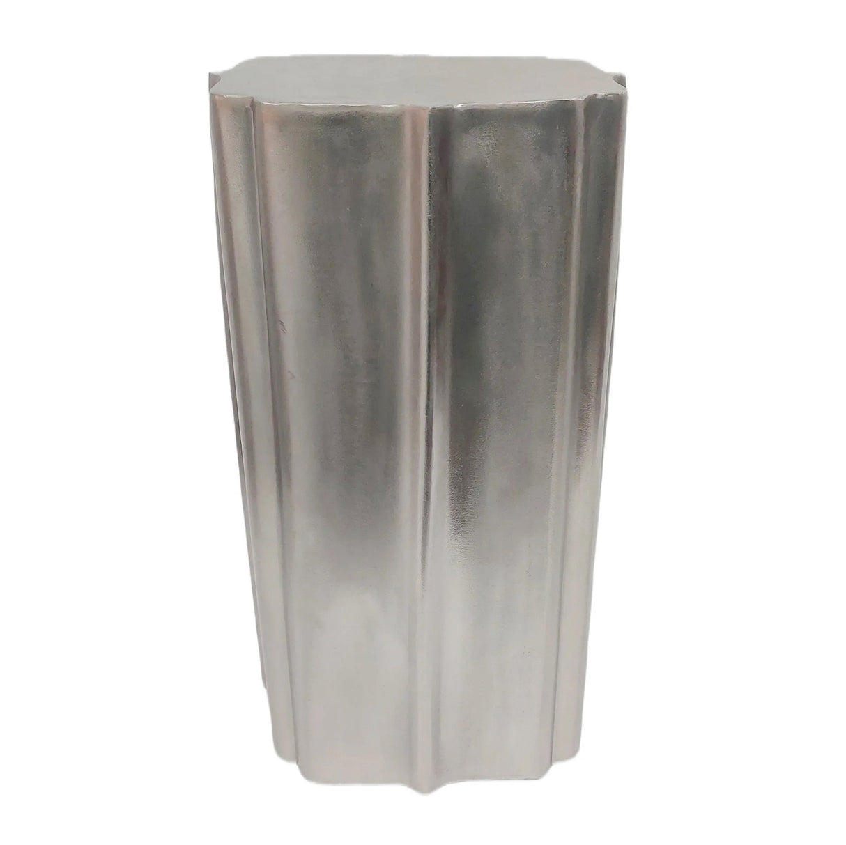 22" Minot Tall Silver Drum Table