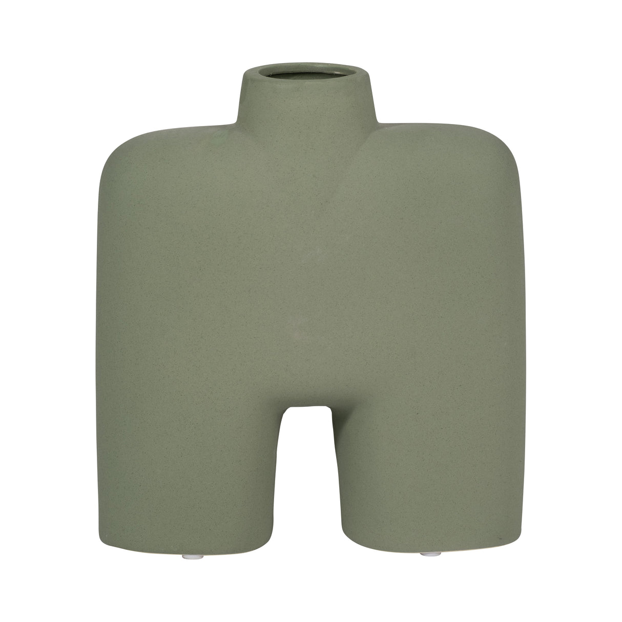 CER, 7" SQUARE SHAPE VASE, DARK SAGE