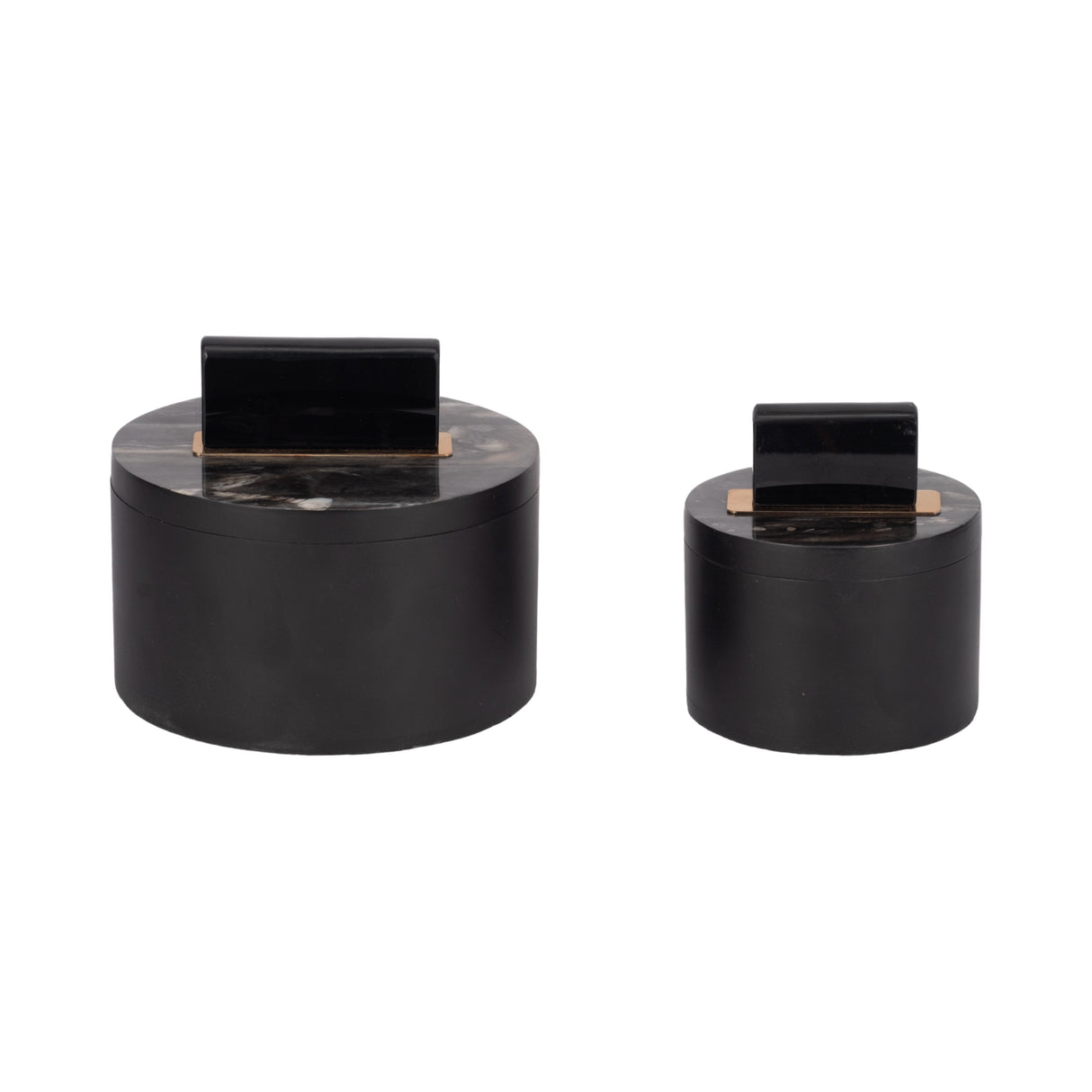 Resin, S/2 6/7" Wheatly Black Boxes