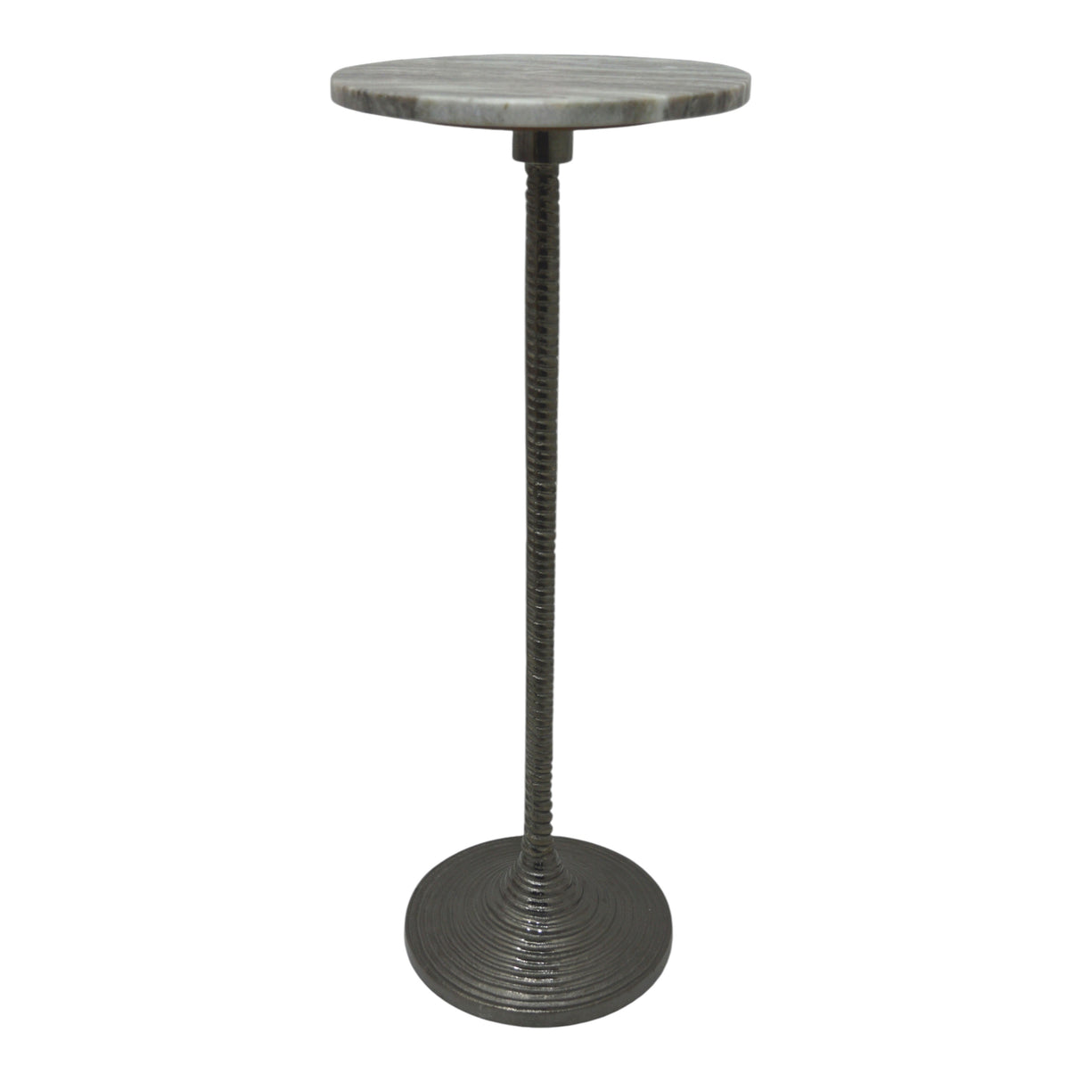 26x10" Antique Gray Marble Top Drink Table / Antiq