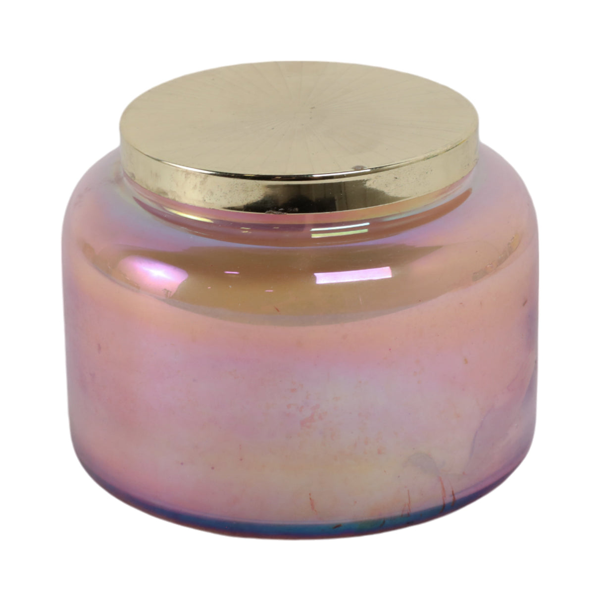 5" 23 Oz Jasmine Luster Lidded Candle, Pink/gold