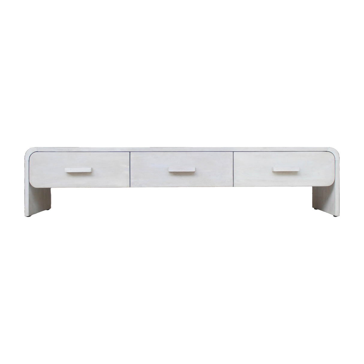 WOOD, 71"L MEDIA STAND W/ 3 DRAWERS, WHITEWASH