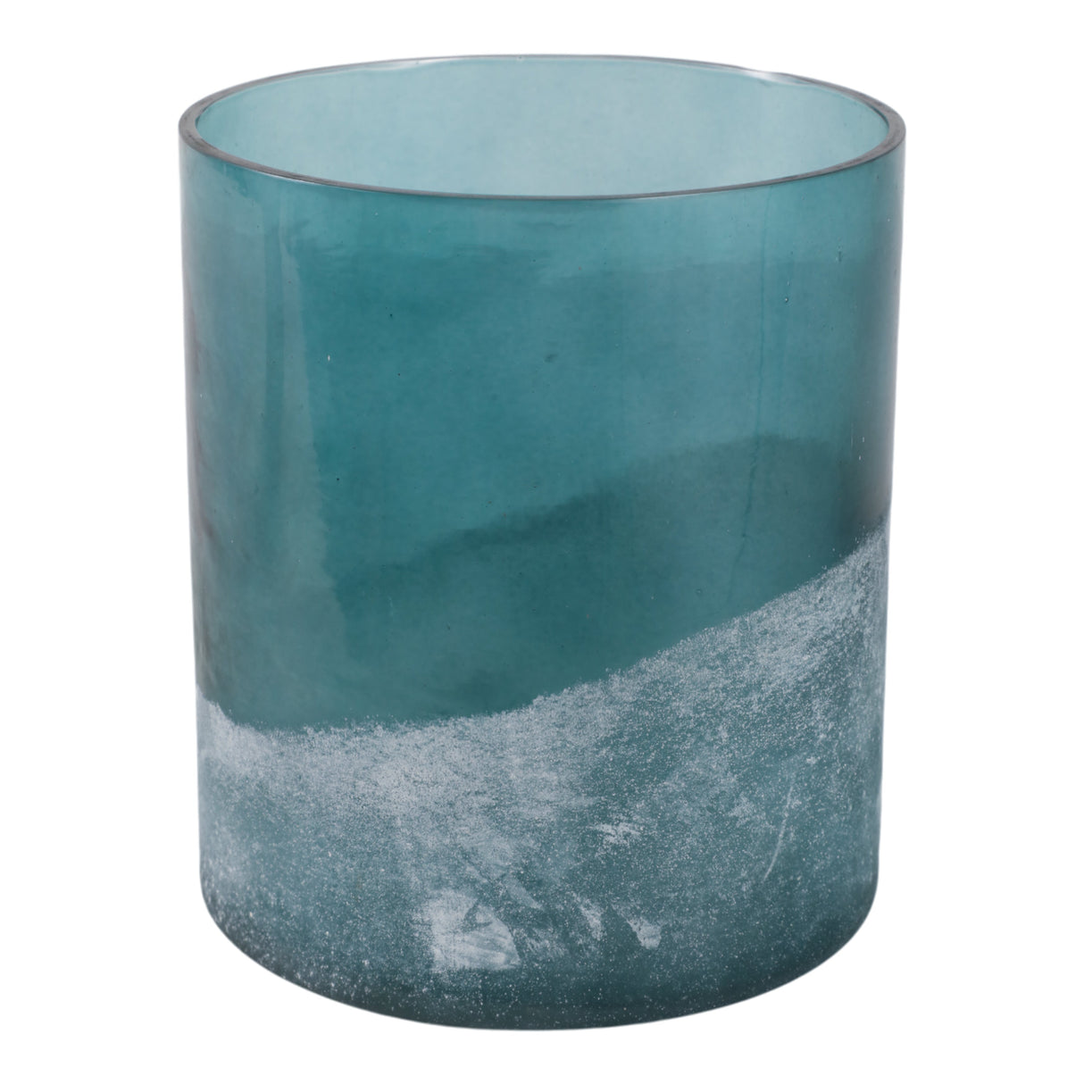7x6" Frosted Bottom Hurricane, Blue