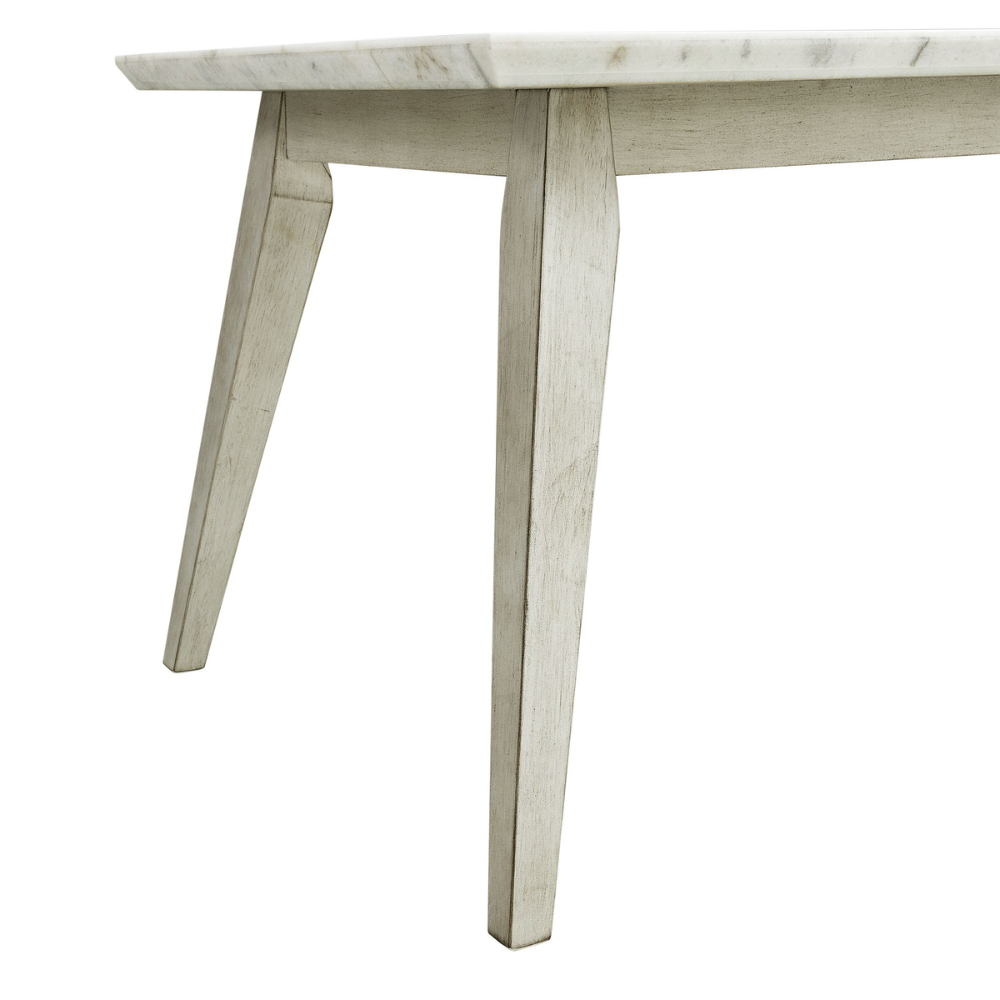 Bette Dining Table W/White Marble Top In White E