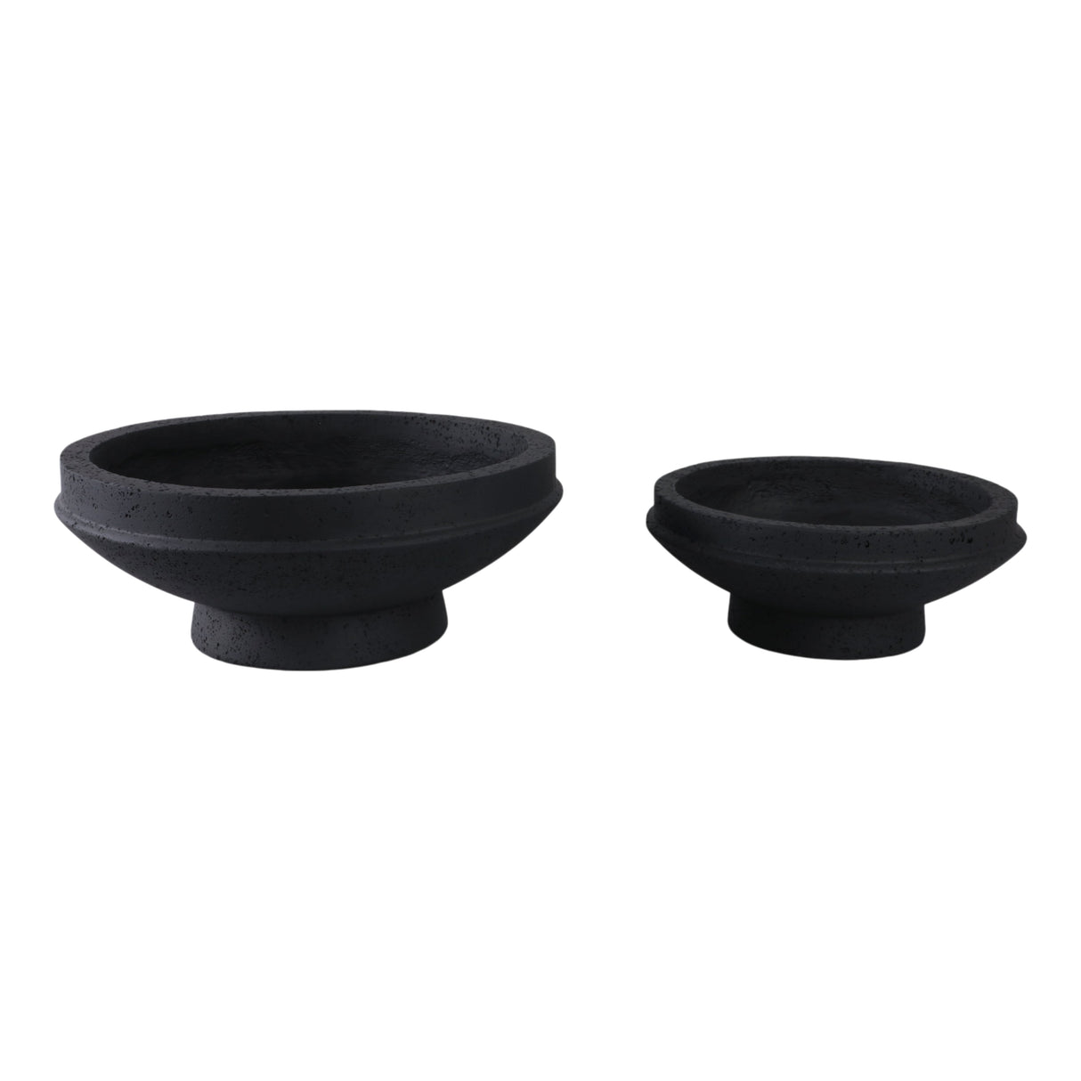 S/2 15/20" Pedestal Bowl Planters, Black