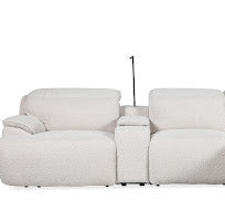 Cushy White Power Motion Loveseat Recliner