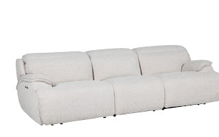 Cushy White Power Motion Sofa Recliner