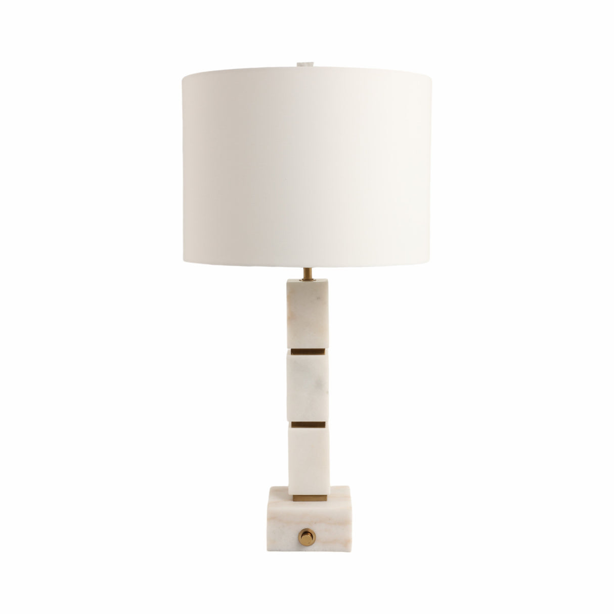 27x14" Stacked Marble Cubes Lamp Base Switch, Whit