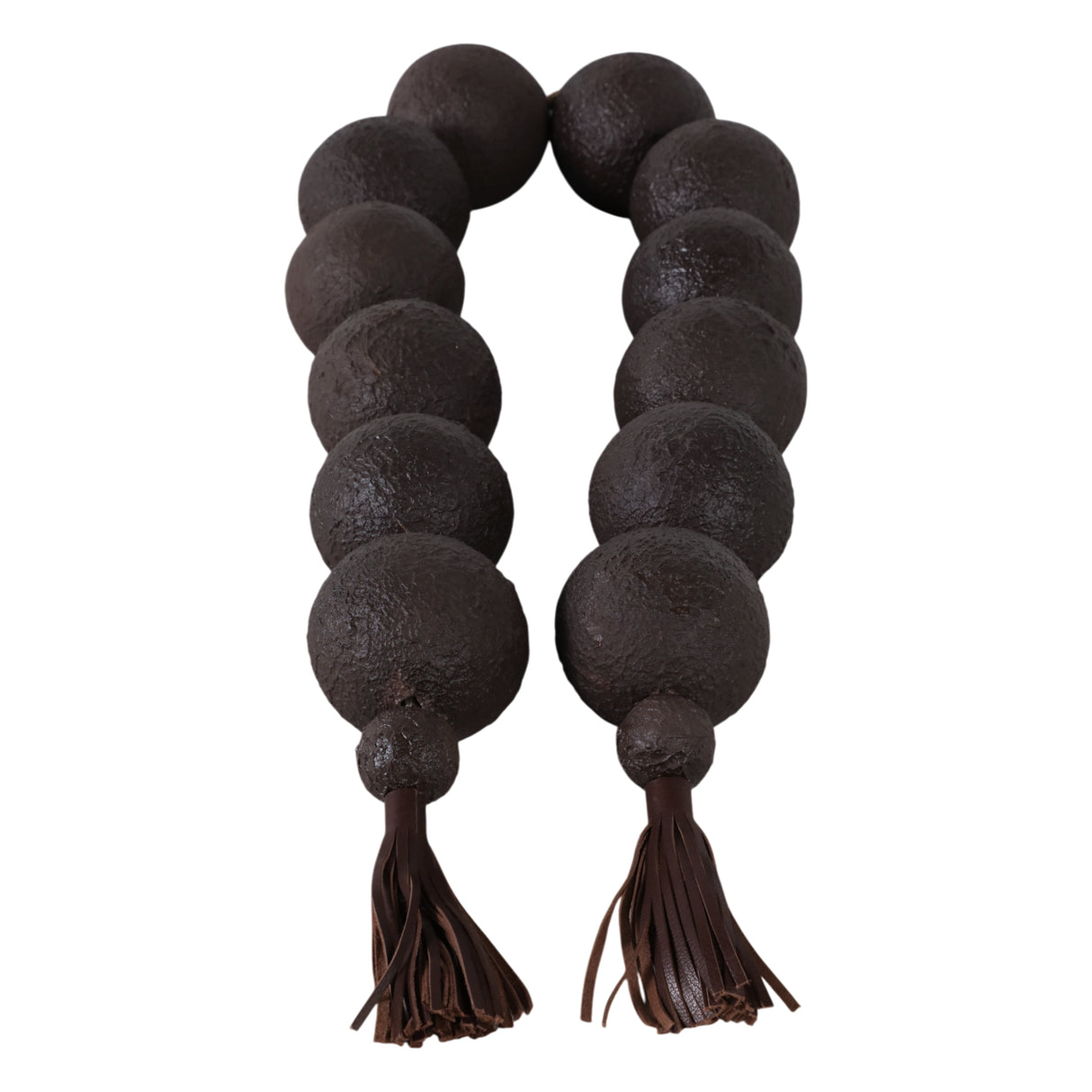 53"cardiff Brown Eco-mix Garland W/leather Tassels