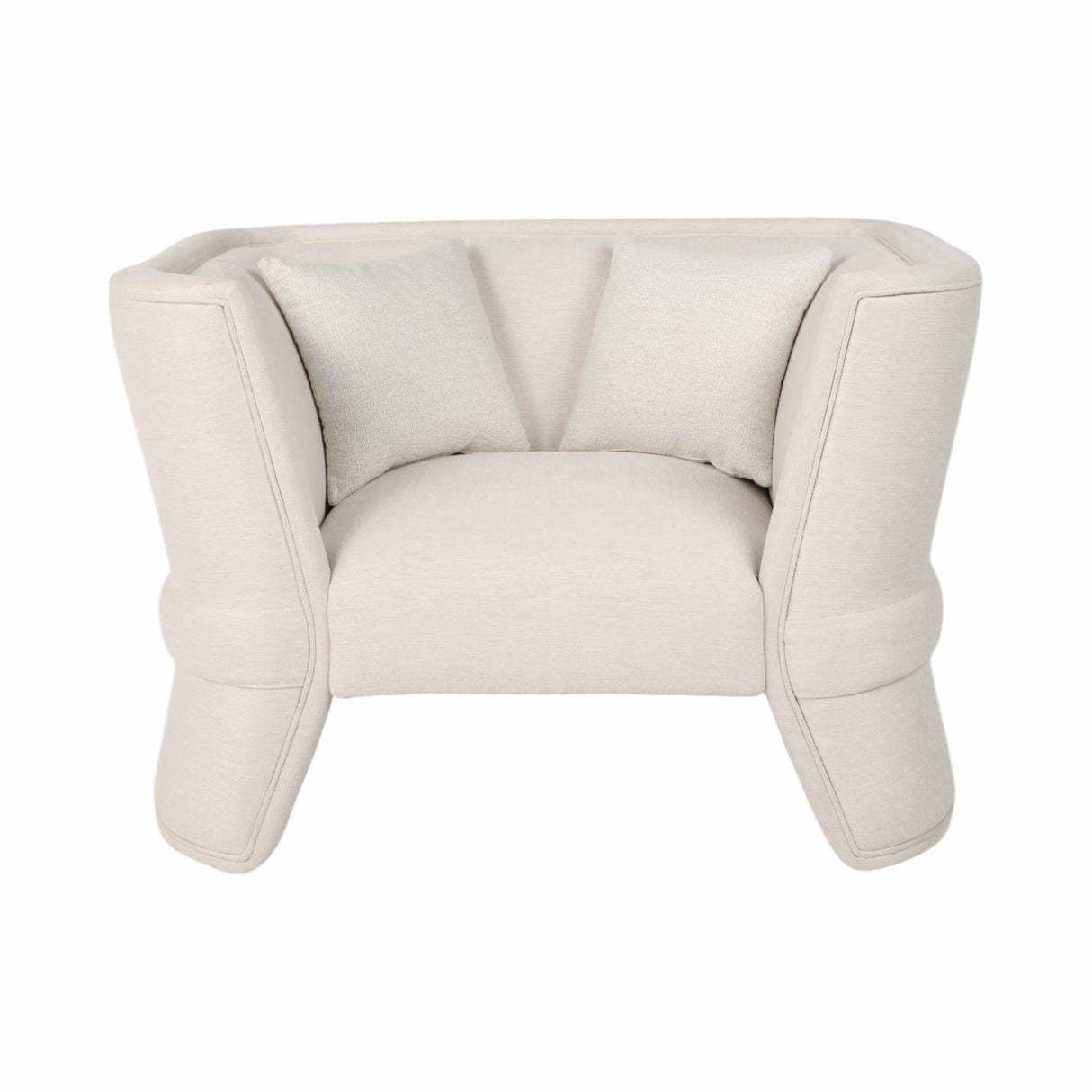 47" Preito Accent Chair, Ivory/beige