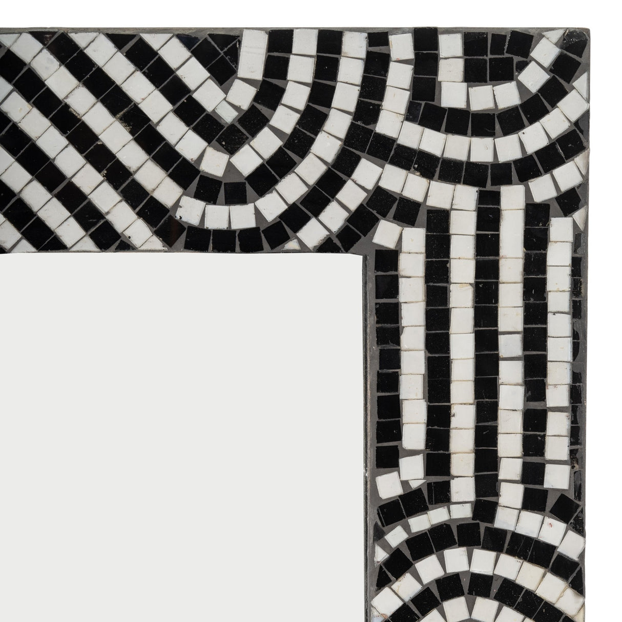 MOSAIC 24X36 MODERN TILED RECT MIRROR BLK/WHT