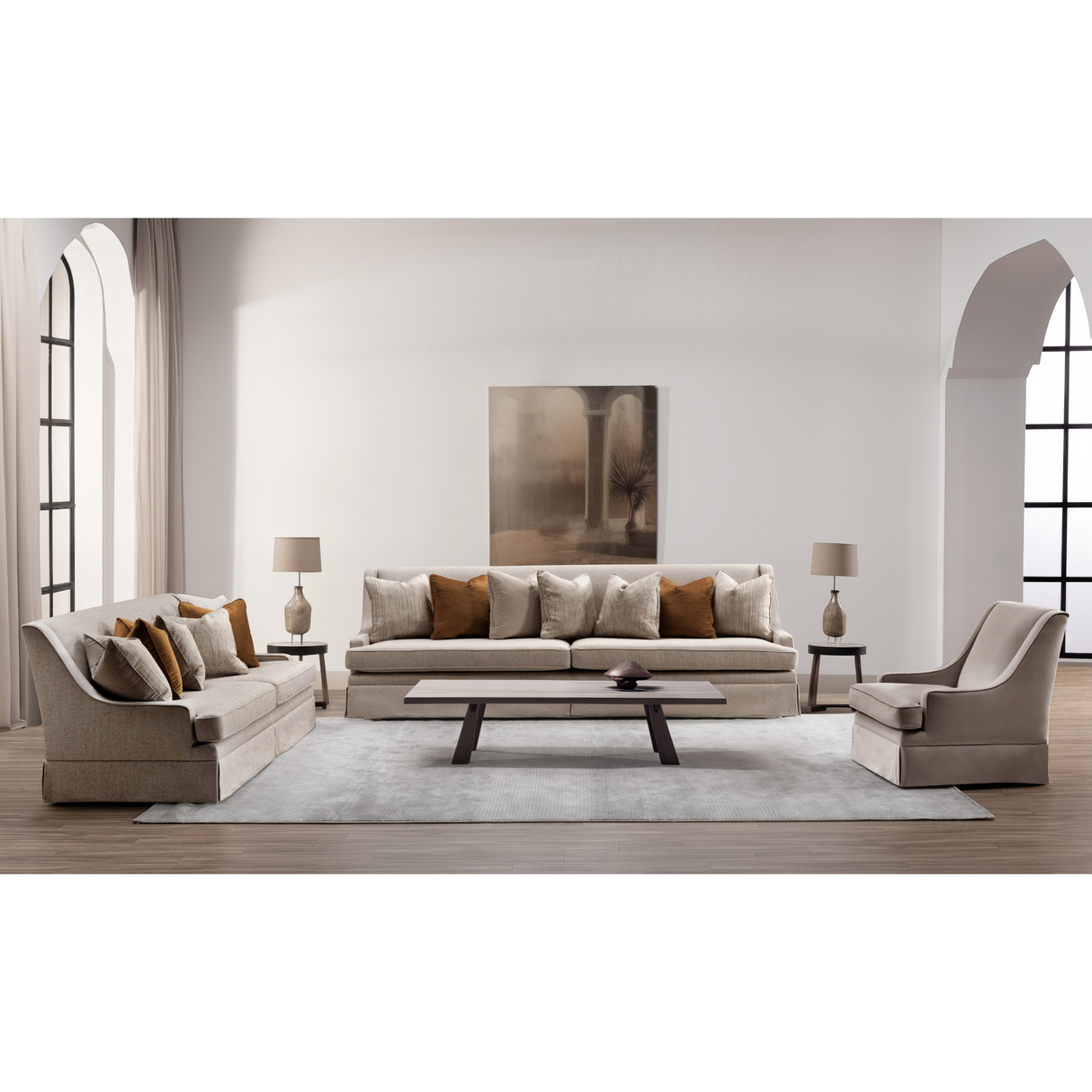 Classy By Noha Albabtain Skirted Beige Sofa Set