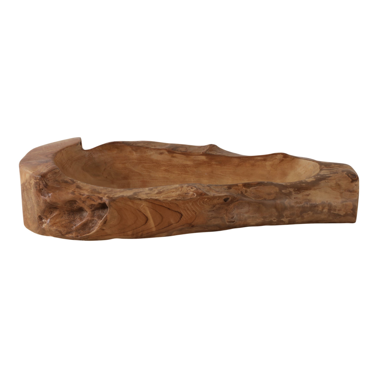 24x10" Long Teak Wood Bowl, Natural