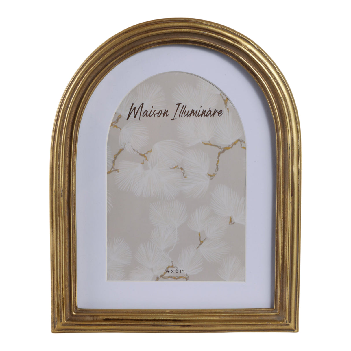 6x8 Photo Frame Matted To 4x6 Layered Arch, Gold