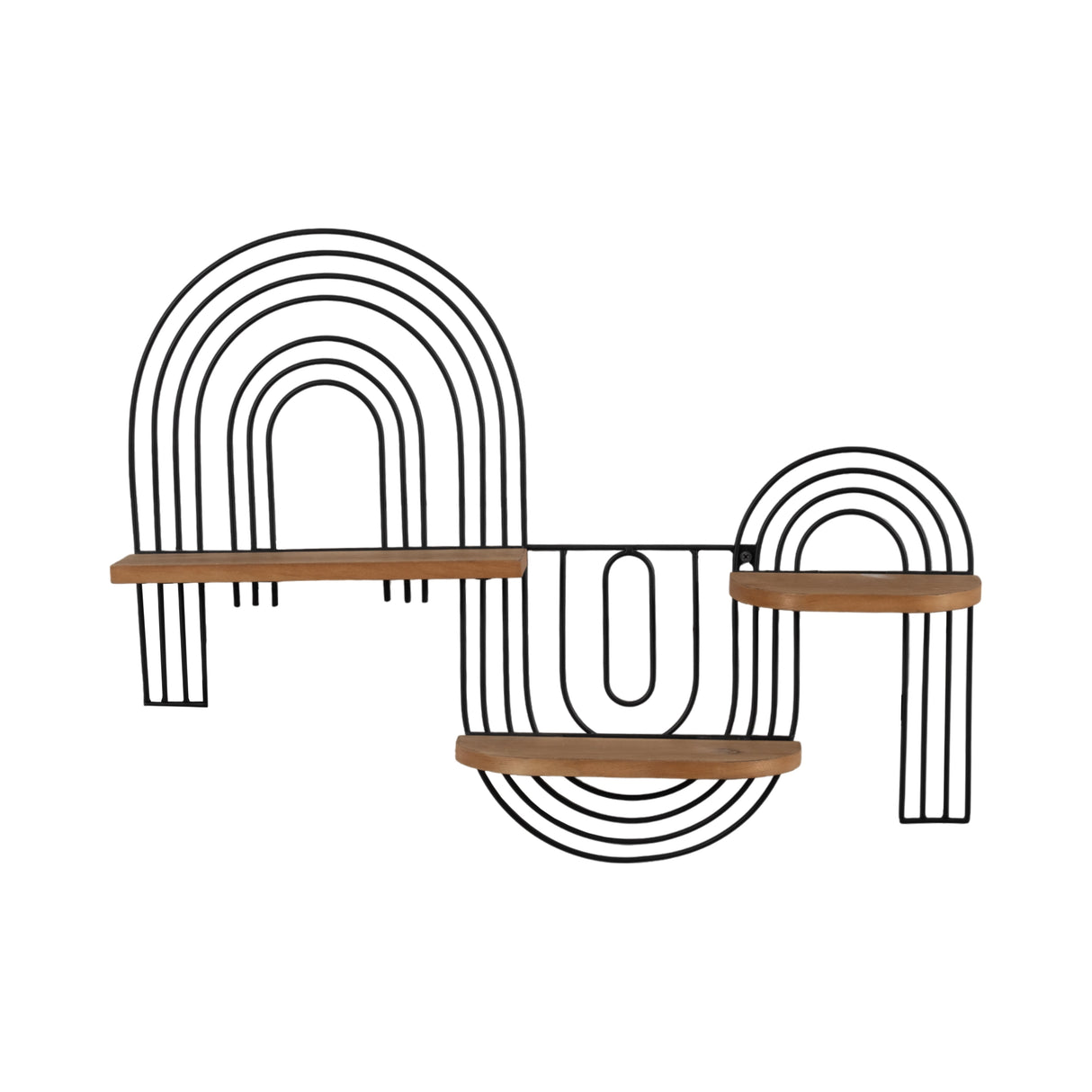 METAL/WOOD, 24" LOOPY WALL DECO, BROWN/BLACK