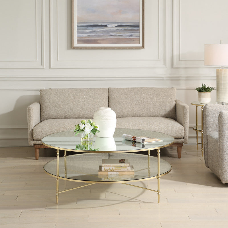 Henzler Round Coffee Table with Mirror Top