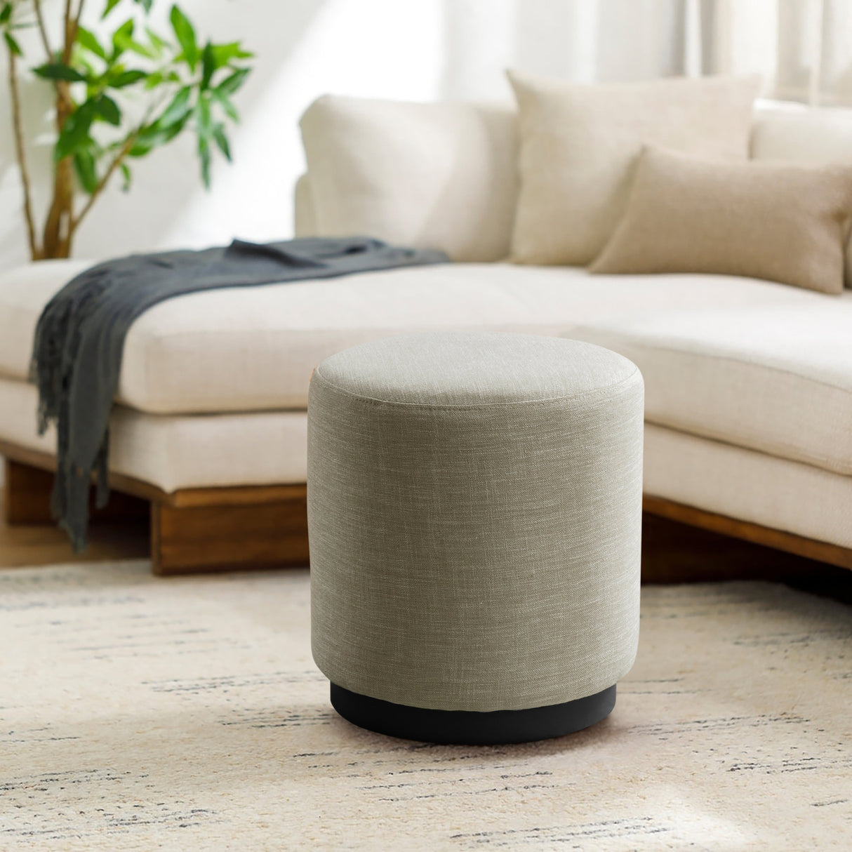 Linen Ottoman